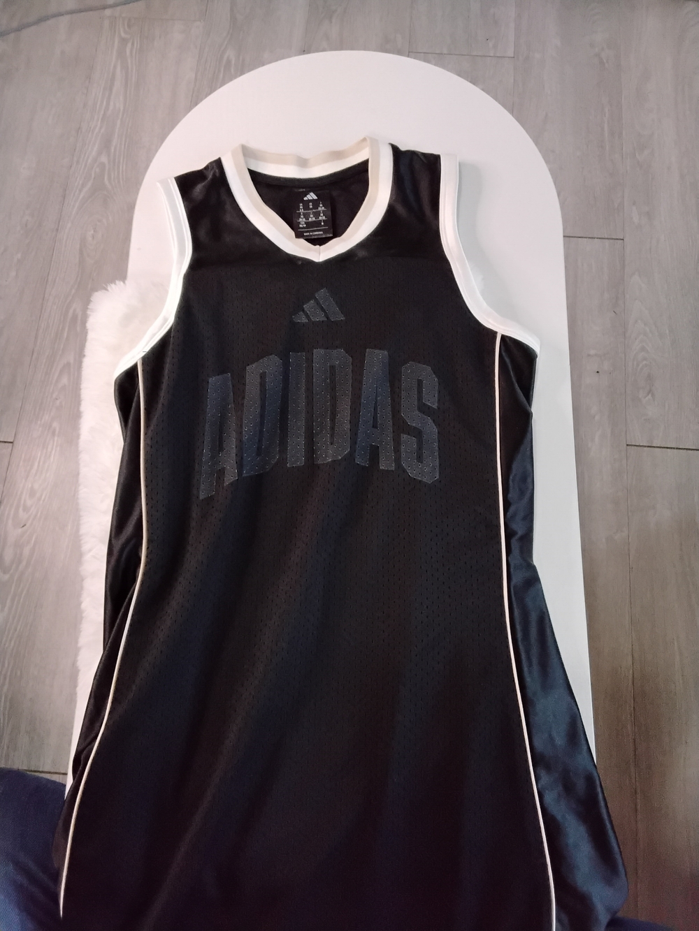 Adidas Black Sleeveless Athletic Dress with White Trim